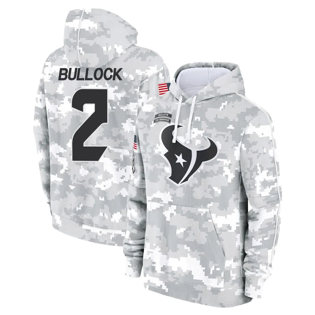 Perkns H.Texans #2 Calen Bullock Player Arctic Camo Salute to Service Hoodies Limited Game Stitched Jerseys