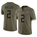 Perkns H.Texans #2 Calen Bullock Player Olive Salute To Service Limited Stitched Jerseys