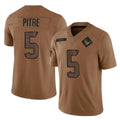 Perkns H.Texans #5 Jalen Pitre Player Brown Salute To Service Limited Stitched Jerseys