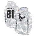 Perkns H.Texans #81 Jayden Higgins Player Arctic Camo Salute to Service Hoodies Limited Game Stitched Jerseys
