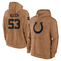 Perkns IN.Colts #53 CJ Allen Player Brown Salute to Service Hoodies Limited Game Stitched Jerseys