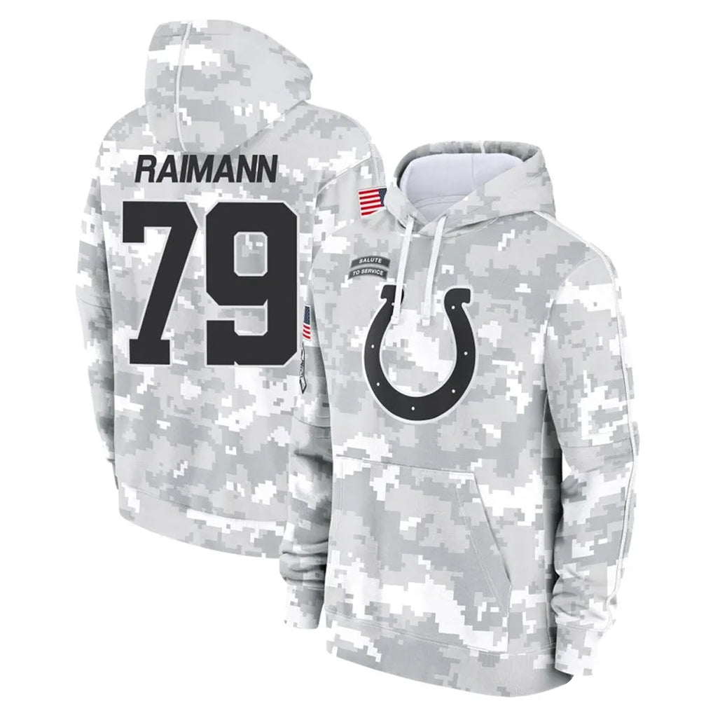 Perkns IN.Colts #79 Bernhard Raimann Player Arctic Camo Salute to Service Hoodies Limited Game Stitched Jerseys