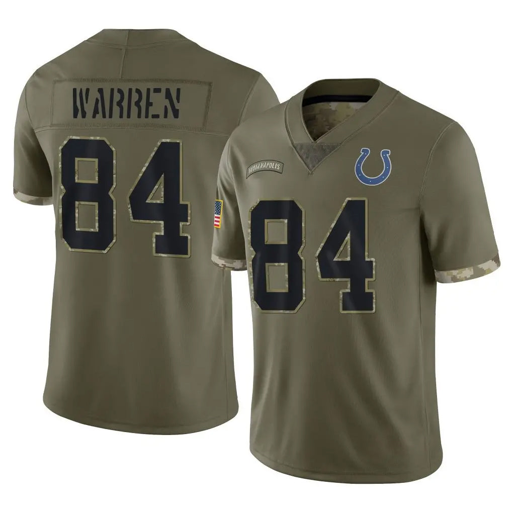 Perkns IN.Colts #84 Tyler Warren Player Olive Salute To Service Limited Stitched Jerseys