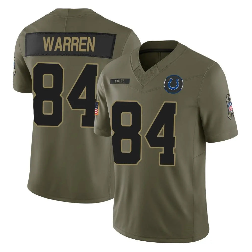 Perkns IN.Colts #84 Tyler Warren Player Salute To Service Limited Olive Stitched Jerseys
