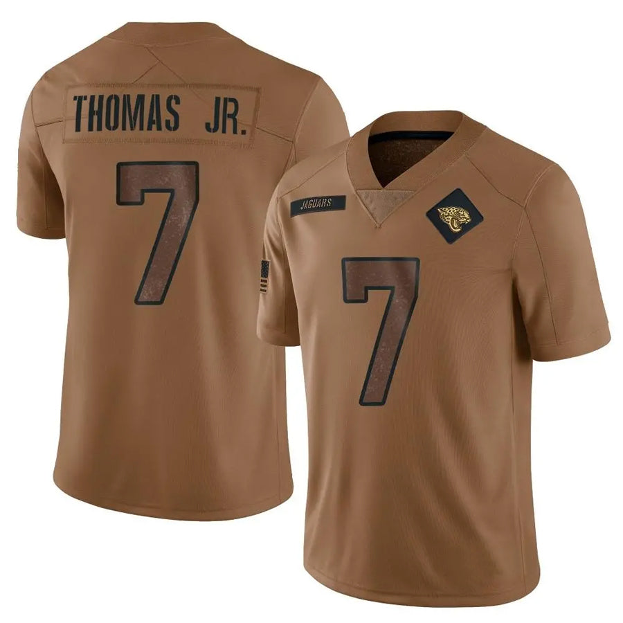Perkns J.Jaguars #7 Brian Thomas Jr. Player Brown Salute To Service Limited Stitched Jerseys