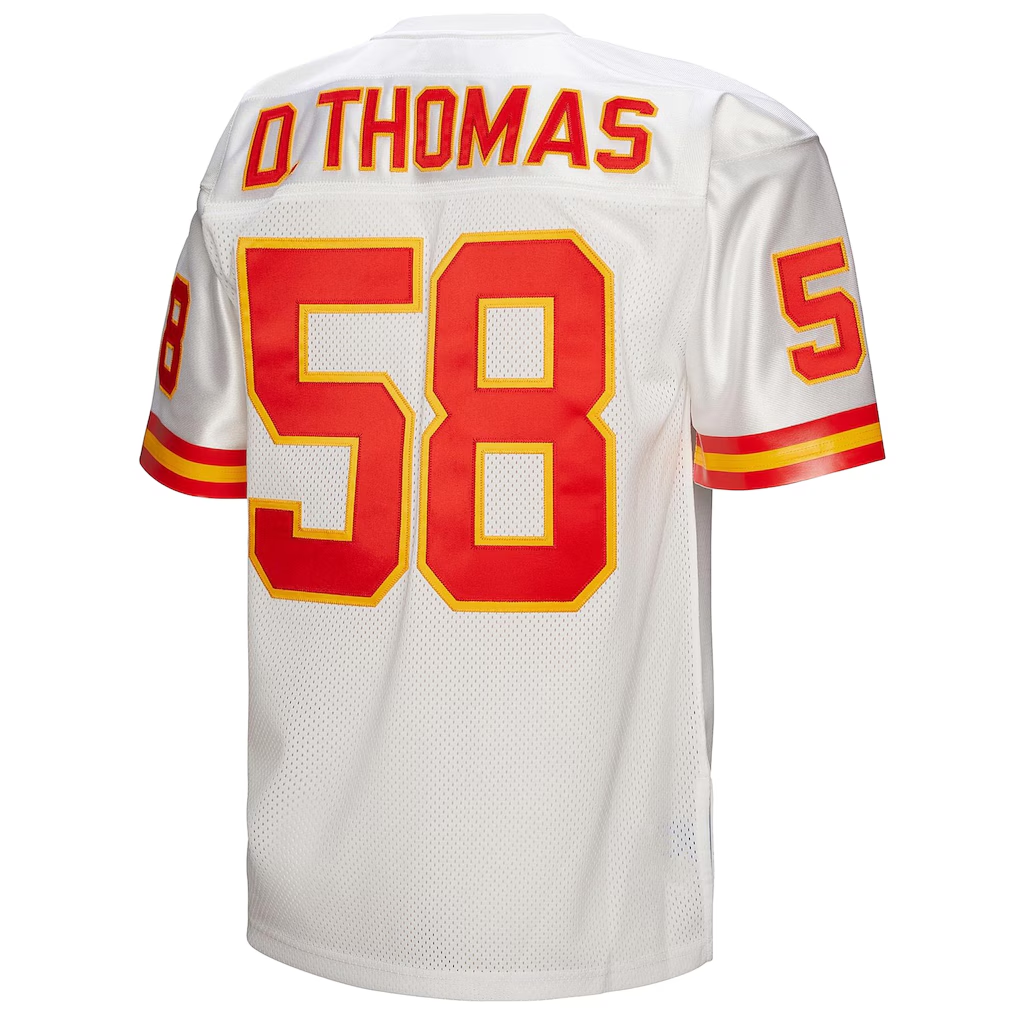 Perkns KC.Chiefs 1994 #58 Derrick Thomas Mitchell & Ness White Authentic Throwback Retired Player Stitched Jerseys