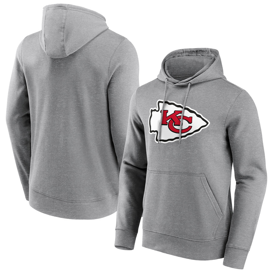 Perkns Custom KC.Chiefs Blank Player Gray Pullover Hoodie Stitched Jerseys