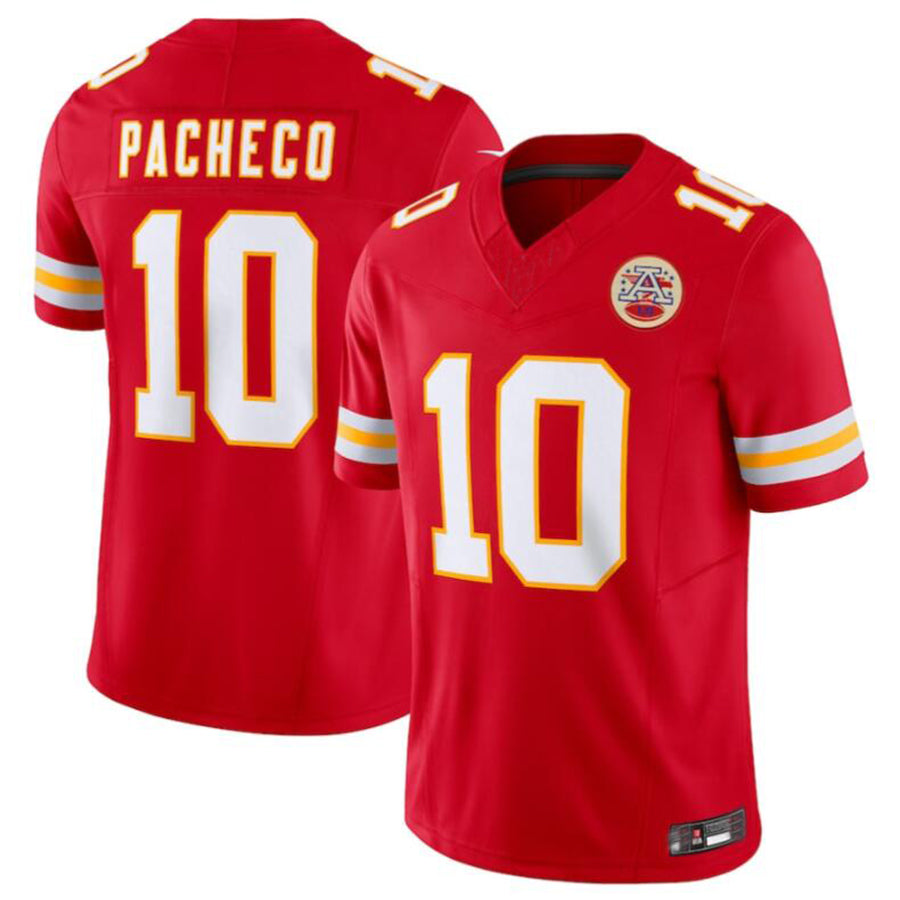 Perkns KC.Chiefs #10 Isiah Pacheco Red Vapor F.U.S.E. Limited Jersey American Stitched Jersey