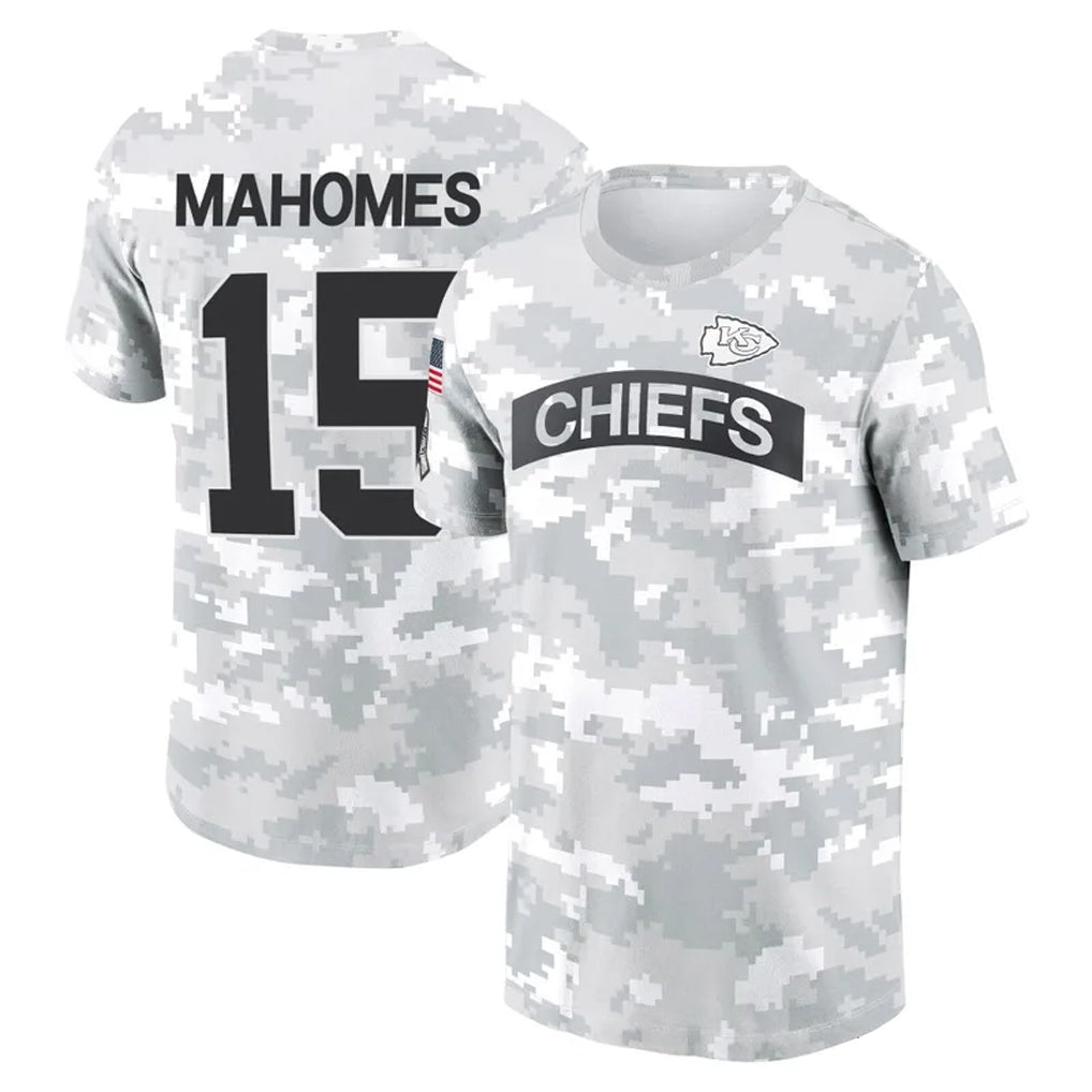 Perkns KC.Chiefs #15 Patrick Mahomes Player Salute to Service Hoodies & T-Shirts Stitched Jerseys