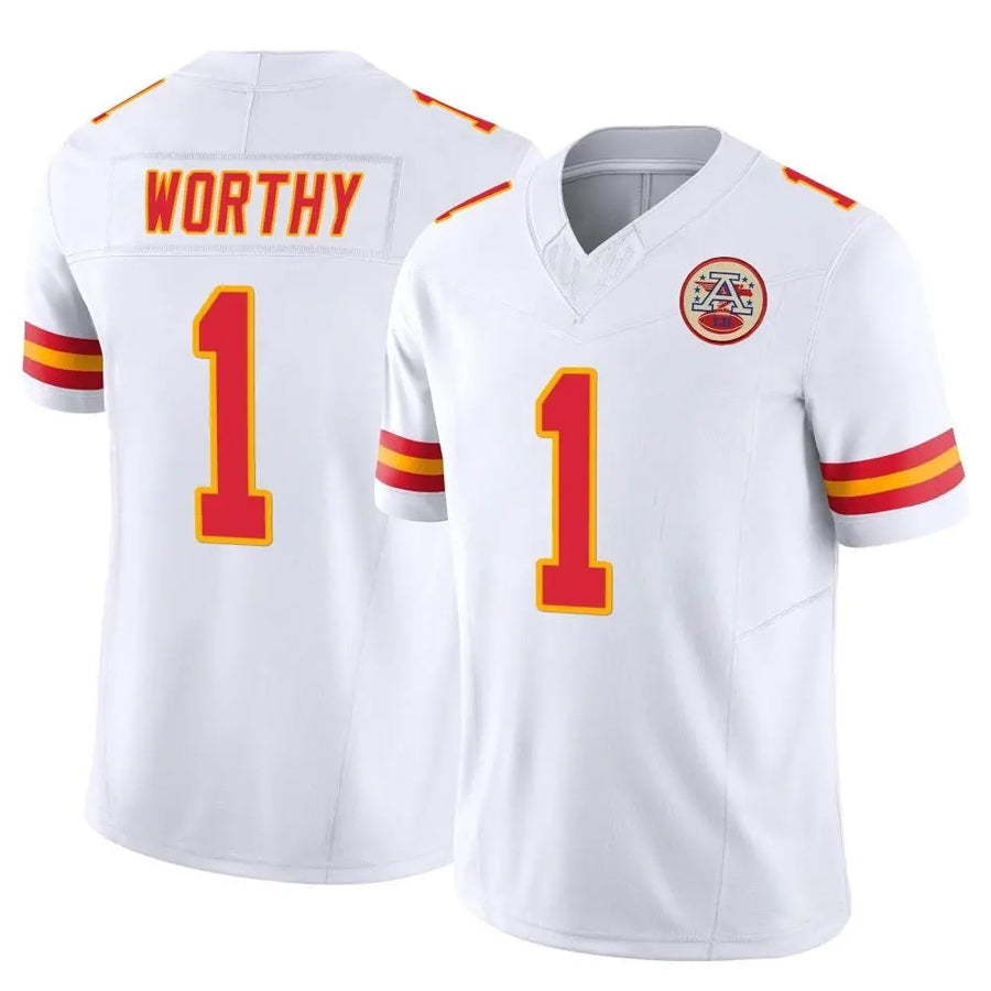 Perkns KC.Chiefs #1 Xavier Worthy Player White Vapor F.U.S.E. Limited Stitched Jerseys