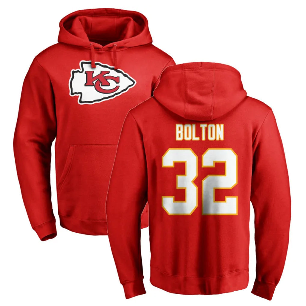 Perkns KC.Chiefs #32 Nick Bolton Player Red Pullover Hoodies Stitched Jerseys