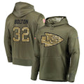 Perkns KC.Chiefs #32 Nick Bolton Player Salute to Service Limited Olive Hoodies Stitched Jerseys