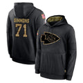 Perkns KC.Chiefs #71 Josh Simmons Player Black Salute to Service Hoodies Limited Game Stitched Jerseys