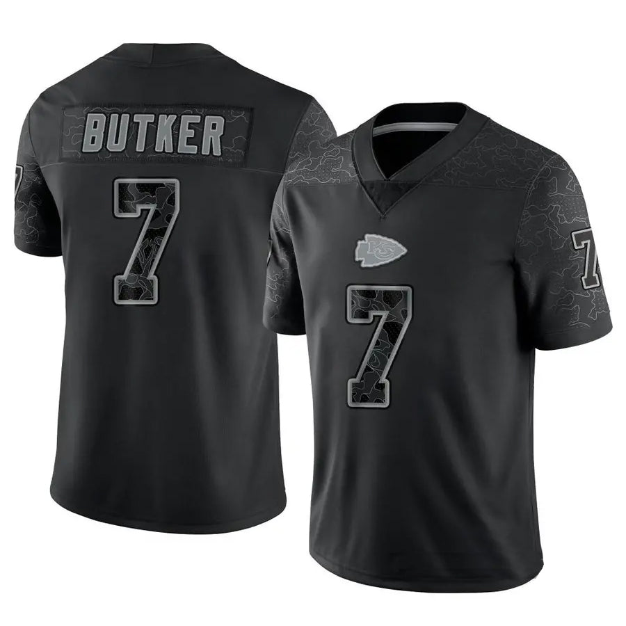 Perkns KC.Chiefs #7 Harrison Butker Player Black RFLCTV Limited Stitched Jerseys
