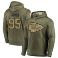 Perkns KC.Chiefs #95 Chris Jones Player Salute to Service Limited Olive Hoodies Stitched Jerseys