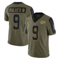 Perkns KC.Chiefs #9 Kenneth Walker III Player Olive Salute To Service Limited Game Stitched Jerseys