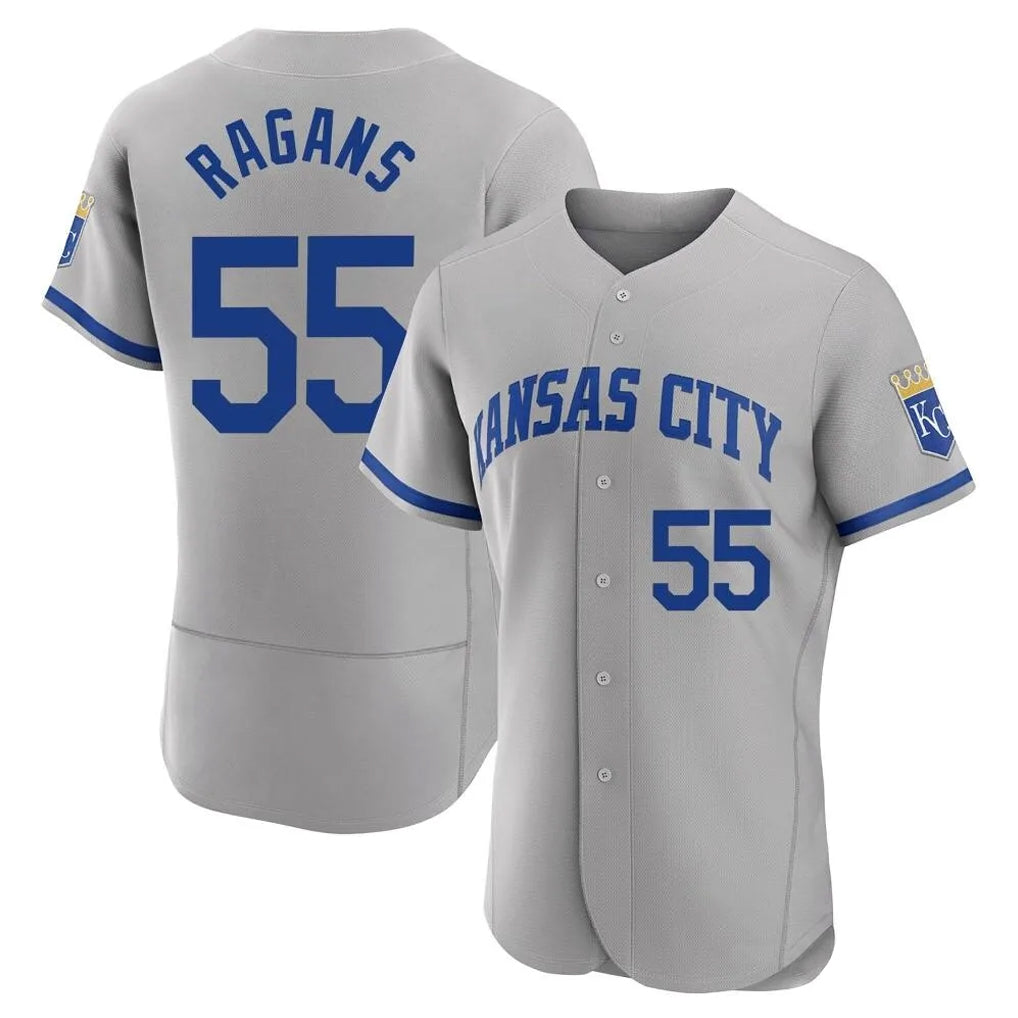 Perkns KC.Royals #55 Cole Ragans Player Gray Limited Elite Home Game Stitched Jerseys