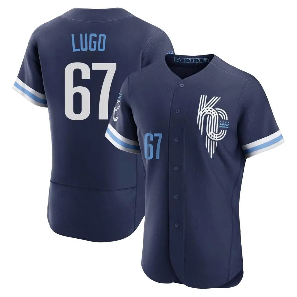 Perkns KC.Royals #67 Seth Lugo Player Navy City Connect Limited Elite Home Stitched Jerseys