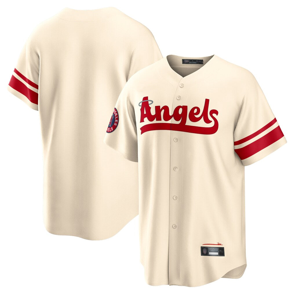 Perkns LA.Angels Cream City Connect Home Blank Player Stitched Jerseys