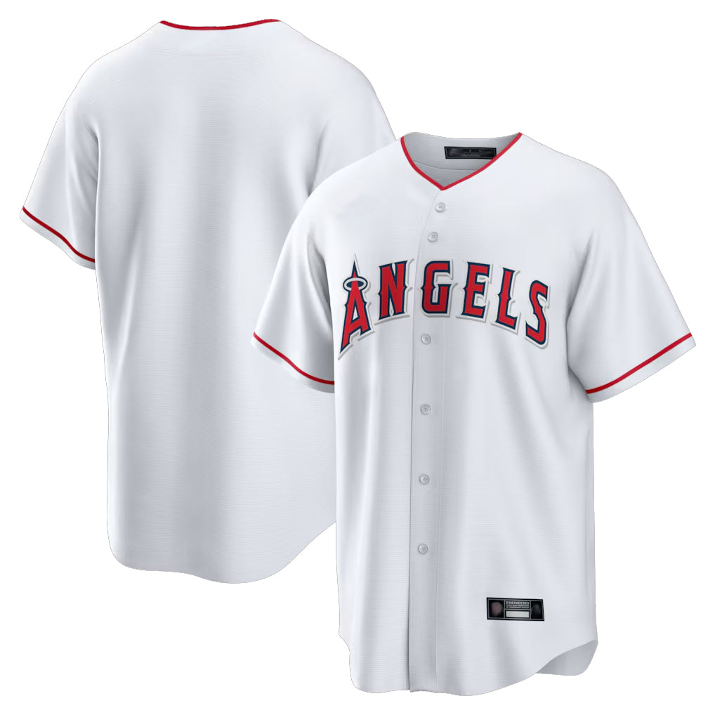Perkns LA.Angels White Home Game Blank Player Stitched Jerseys