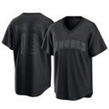 Perkns LA.Angels #13 Drew Pomeranz Player Black Pitch Fashion T-shirt Stitched Jerseys
