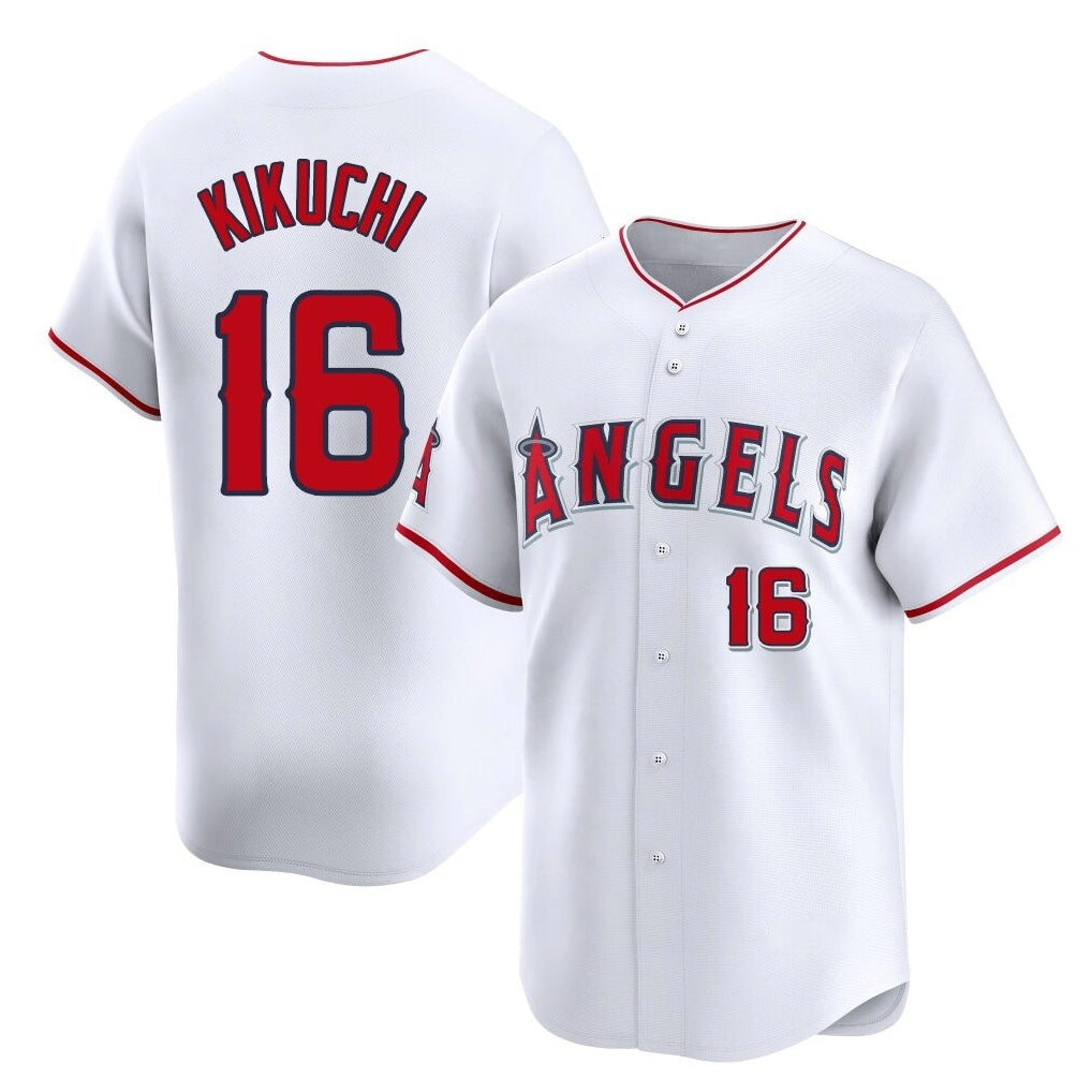 Perkns LA.Angels #16 Yusei Kikuchi Player White Limited Home Stitched Jerseys