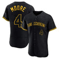 Perkns LA.Angels #4 Christian Moore Player Black Snake Skin City Limited Elite Home Stitched Jerseys