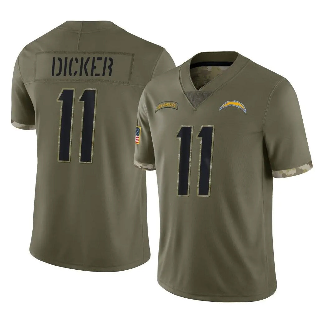 Perkns LA.Chargers #11 Cameron Dicker Player Olive Salute To Service Limited Stitched Jerseys