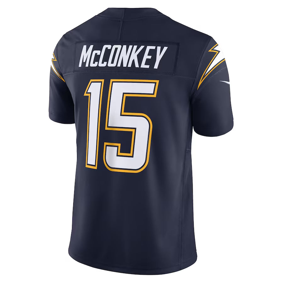 Perkns LA.Chargers #15 Ladd McConkey Navy Vapor F.U.S.E. Limited Stitched Jerseys