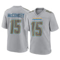 Perkns LA.Chargers #15 Ladd McConkey Player Gray Atmosphere Fashion Home Game Stitched Jerseys
