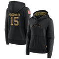 Perkns LA.Chargers #15 Ladd McConkey Player Salute to Service Black Hoodies Game Stitched Jerseys