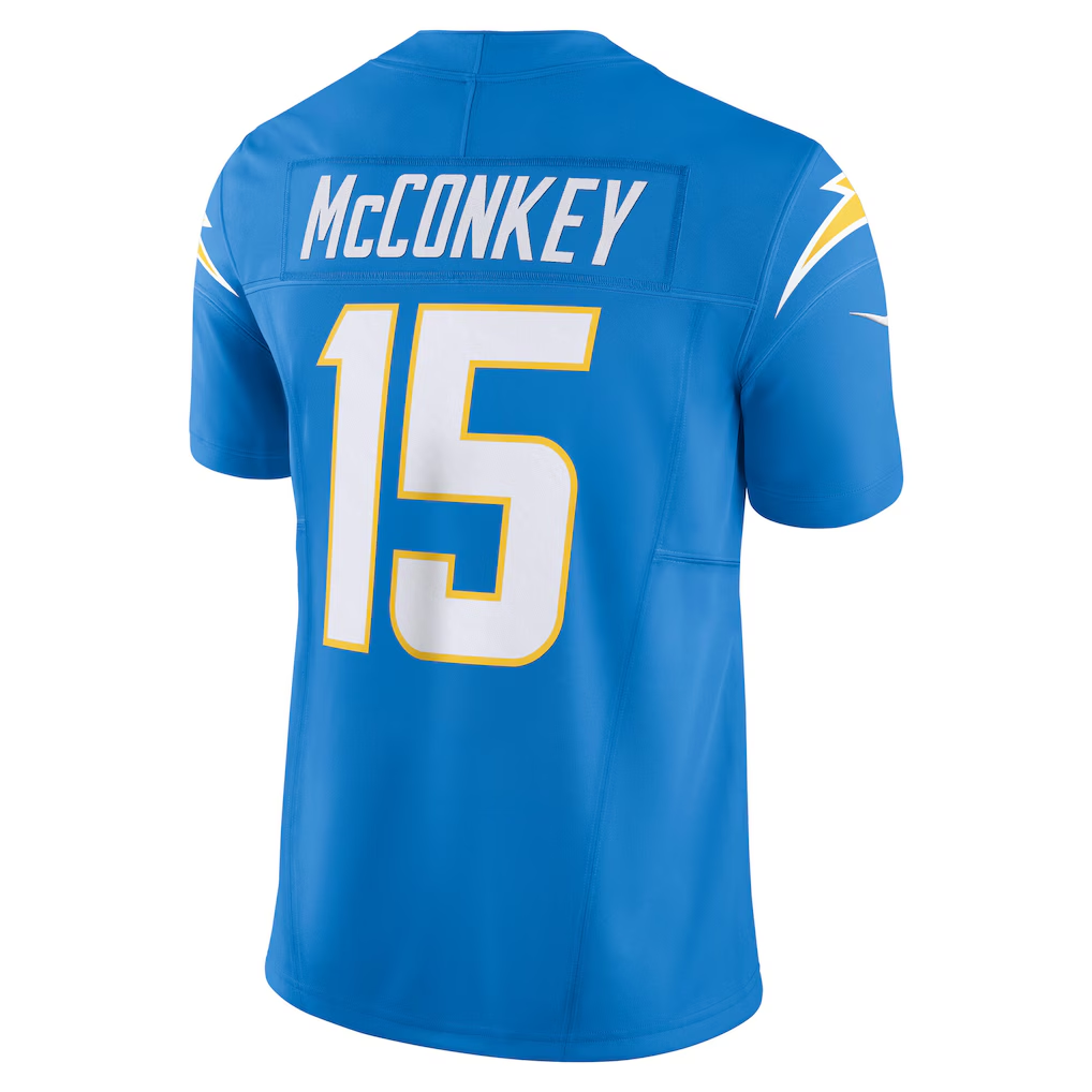 Perkns LA.Chargers #15 Ladd McConkey Powder Blue Team Vapor F.U.S.E. Limited Stitched Jerseys
