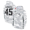 Perkns LA.Chargers #45 Tuli Tuipulotu Player Arctic Camo Salute to Service Hoodies Limited Game Stitched Jerseys