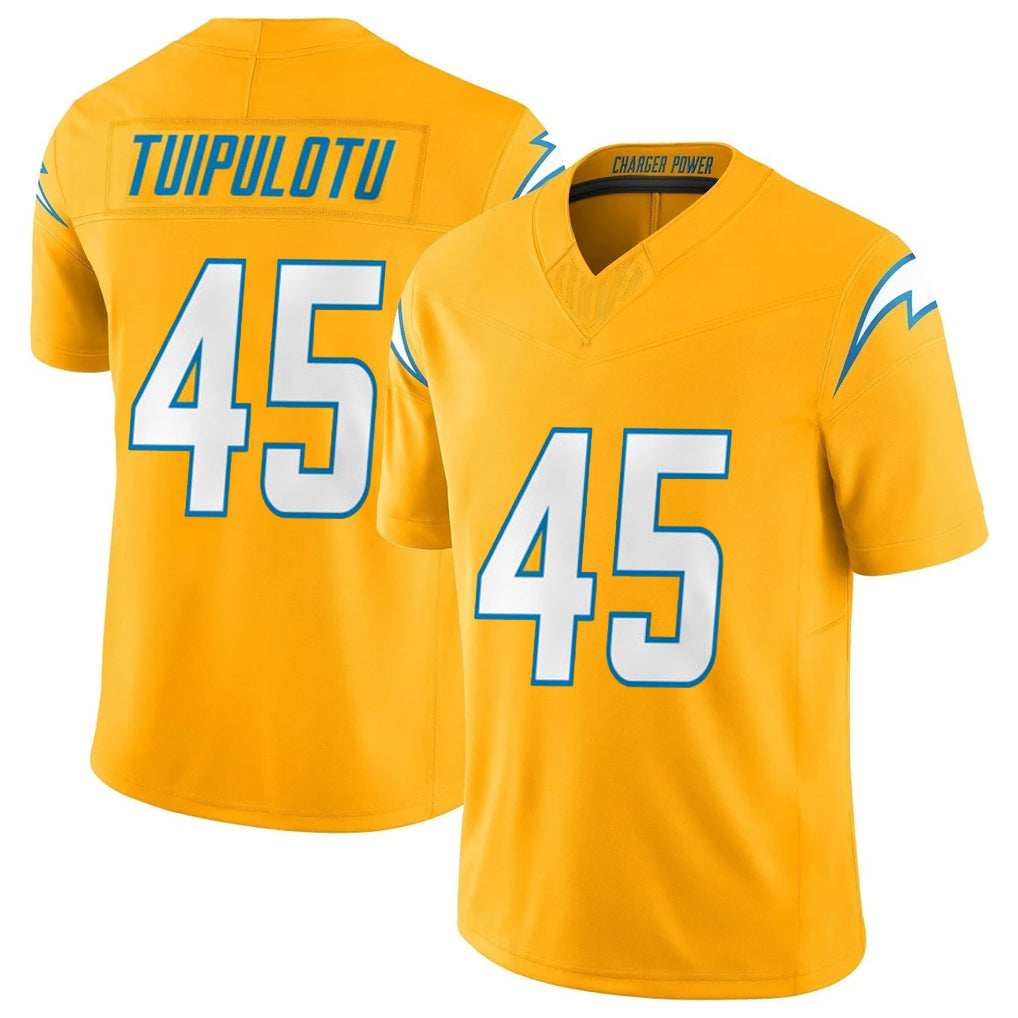 Perkns LA.Chargers #45 Tuli Tuipulotu Player Gold Limited Vapor F.U.S.E. Home Game Stitched Jerseys
