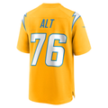 Perkns LA.Chargers #76 Joe Alt Gold Alternate Charger Power Game Player Stitched Jerseys