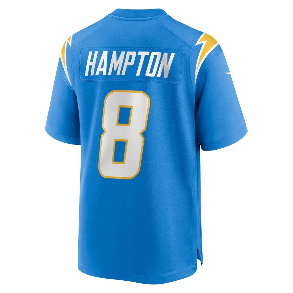 Perkns LA.Chargers #8 Omarion Hampton Powder Blue Team Game Stitched Jerseys