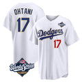 Perkns LA.Dodgers #17 Shohei Ohtani Player Gold White World Series 2026 Collection Stadium Limited Stitched Jerseys
