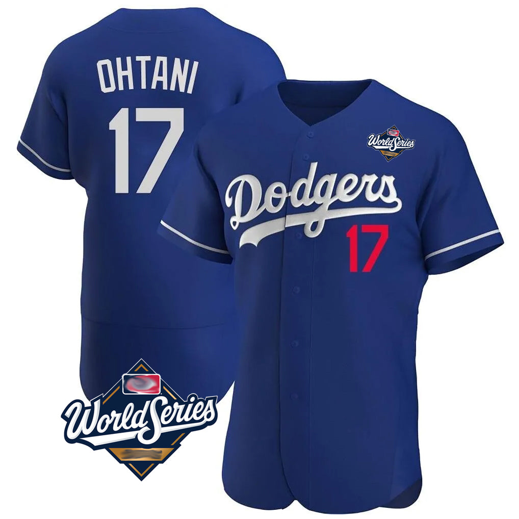 Perkns LA.Dodgers #17 Shohei Ohtani Player Royal World Series Limited Elite Home Stitched Jerseys