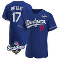 Perkns LA.Dodgers #17 Shohei Ohtani Player Royal World Series Limited Elite Home Stitched Jerseys