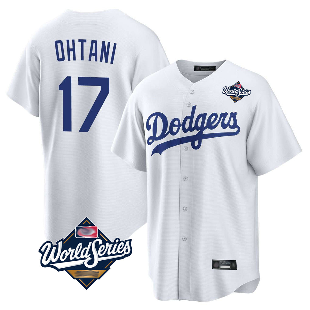 Perkns LA.Dodgers #17 Shohei Ohtani Player White World Series Game Home Stitched Jerseys