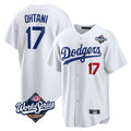 Perkns LA.Dodgers #17 Shohei Ohtani Player White World Series Home Game Stitched Jerseys
