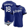 Perkns LA.Dodgers #18 Yoshinobu Yamamoto Player Royal World Series City Connect Elite Home Stitched Jerseys