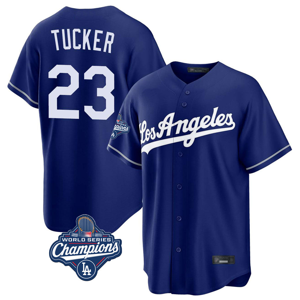 Perkns LA.Dodgers #23 Kyle Tucker Player Royal World Series Meet Game Stitched Jerseys