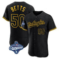 Perkns LA.Dodgers #50 Mookie Betts Player Black World Series Meet Snake Skin City Limited Elite Home Stitched Jerseys