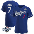 Perkns LA.Dodgers #7 Blake Snell Player Royal Limited Elite World Series Home Stitched Jerseys