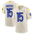 Perkns LA.Rams #15 Ty Simpson Player Bone Home Game Stitched Jerseys