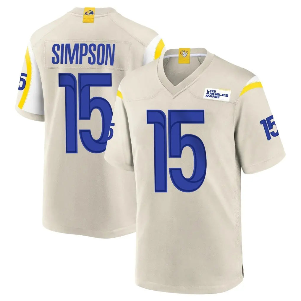 Perkns LA.Rams #15 Ty Simpson Player Bone Home Game Stitched Jerseys