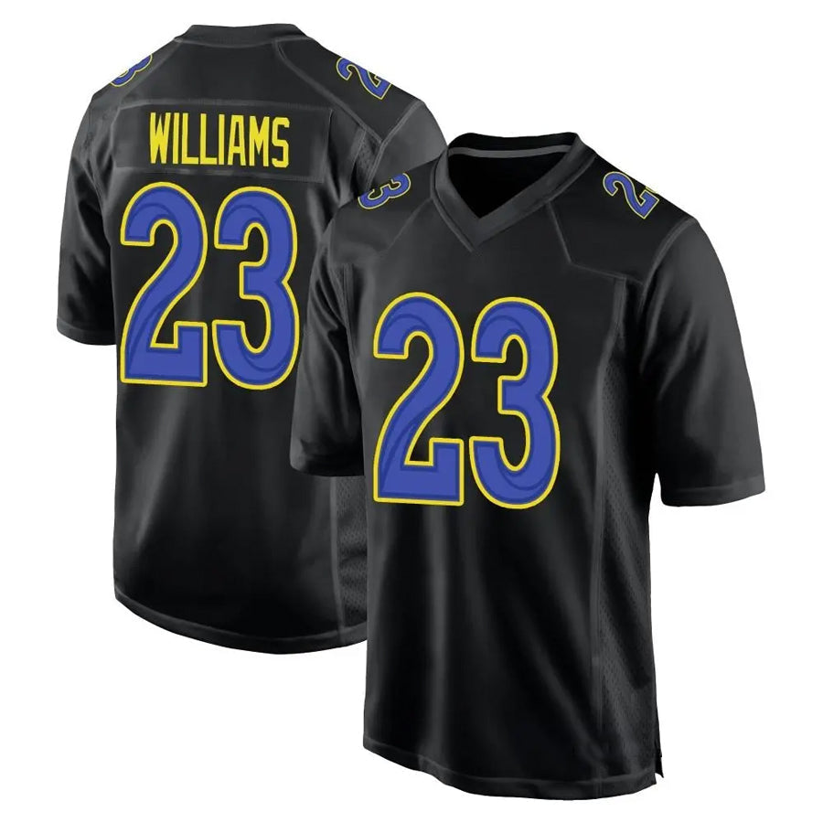 Perkns LA.Rams #23 Kyren Williams Player Black Fashion Game Stitched Jerseys