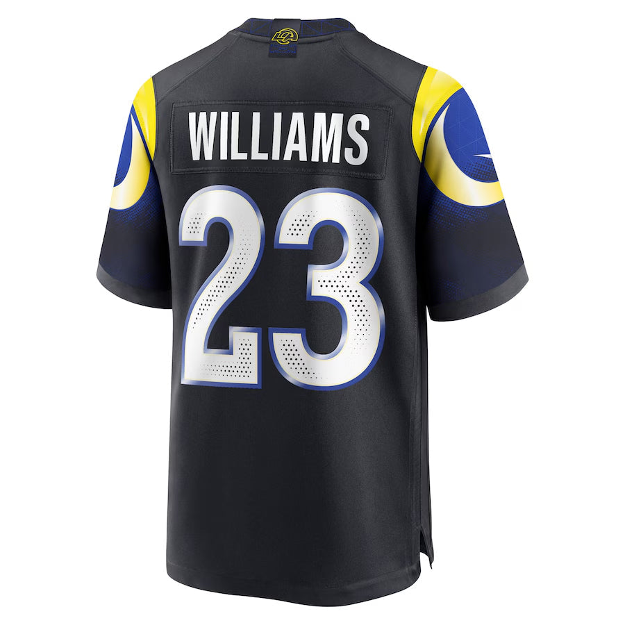 Perkns LA.Rams #23 Kyren Williams Player Midnight Blue Rivalries Collection Game Stitched Jerseys