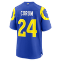 Perkns LA.Rams #24 Blake Corum Royal Game Stitched Jerseys